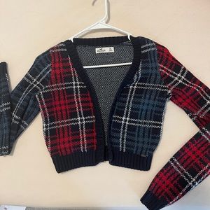 Hollister Plaid Cropped Cardigan - barely worn